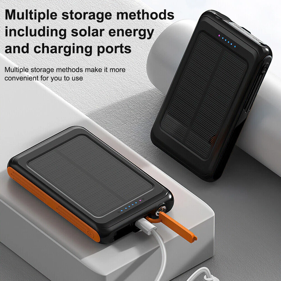 Banco de alimentación inalámbrico magnético de 30000 mAh cargador solar portátil para iPhone 16/15/14 Foto 4 de 4