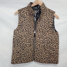J.Crew Crewcuts Vest Size XL Girls Reversible Shiny Vest Black Leopard Print