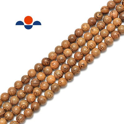 Natural Brown Tiger Grain Sandalwood Beads 6mm 8mm 10mm 12mm 15.5'' Strand
