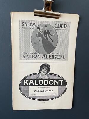 SALEM GOLD Cigarettes and KALODONT Vintage Magazine Advertising 1920's