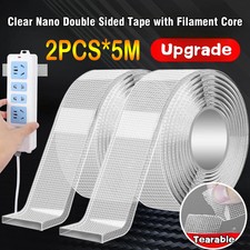 2PCS Tape Double Sided Traceless tearable Washable Adhesive Invisible Gel