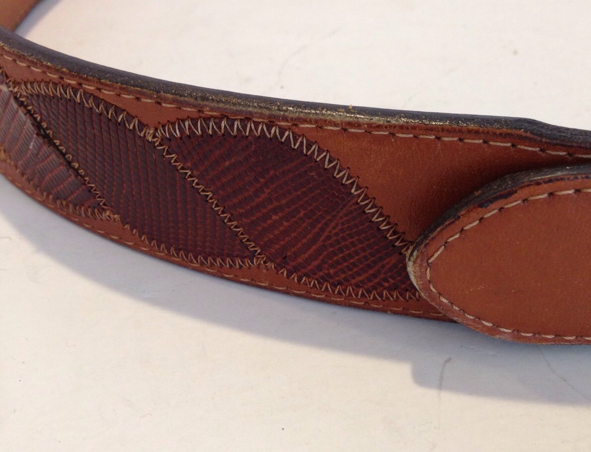Vintage Nocona Western Belt Brown Genuine Lizard Leather  display picture 1