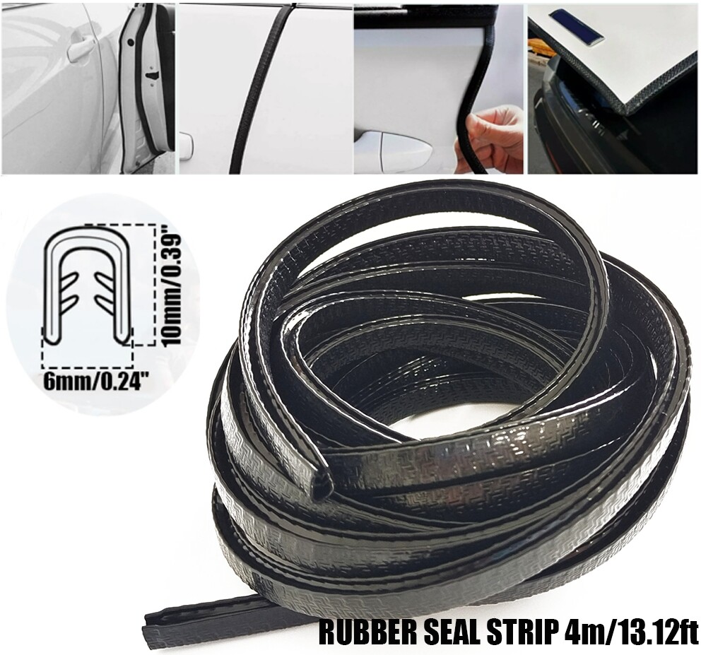 4M Pinch Weld Rubber Sealing u-Shaped Trim Strip Auto Door Edge Isolation Noise