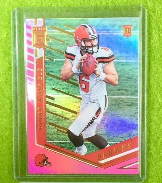 BAKER MAYFIELD ROOKIE CARD PINK PRIZM RC REFRACTOR BROWNS 2018 Donruss Elite SP