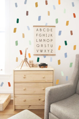 Paint Wall Decals - Brushstroke Sticker, Multi colored Brush Daub Decor