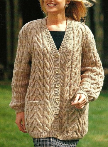 CABLED CARDIGAN KNITTING PATTERN 