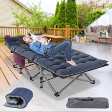 Cuna de camping plegable para adultos de doble capa Oxford con colchoneta y bolsa de transporte