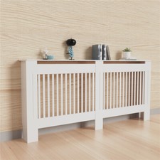 Large Radiator Cover Multi Height Horizontal Slats Cabinet Shelf for Living Room