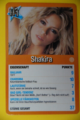 Shakira - 2005 Top of the Pops card - published in Germany 