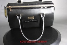 St John Knits Black Leather Barrel/doctor Bag Nwt Msrp $990