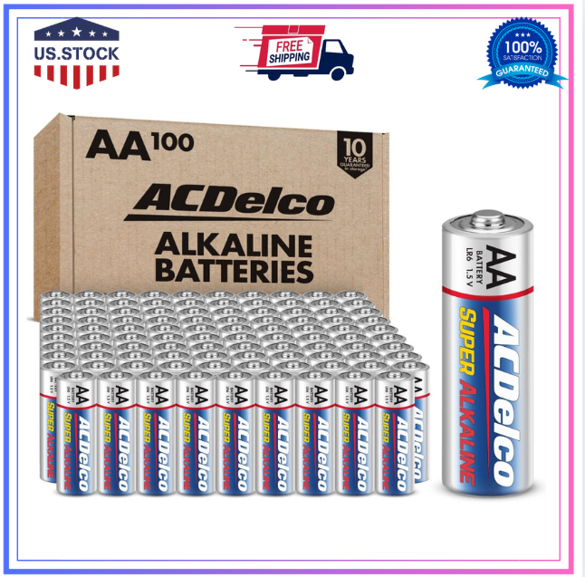 ACDelco AA Batteries, Super Alkaline AA Battery, 100-Count US-image