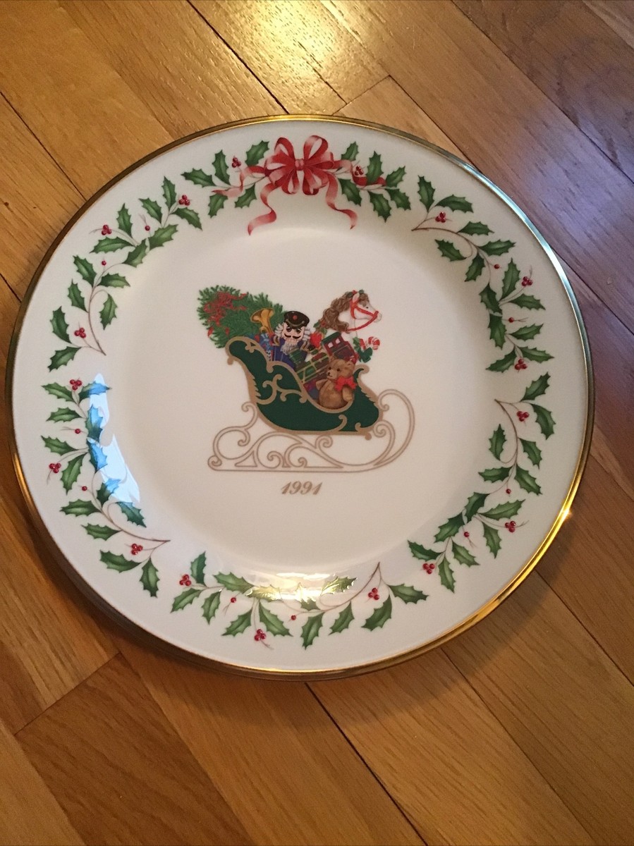 Lenox CHRISTMAS 1991 FIRST ANNUAL Holiday Collector's Plate Sleigh