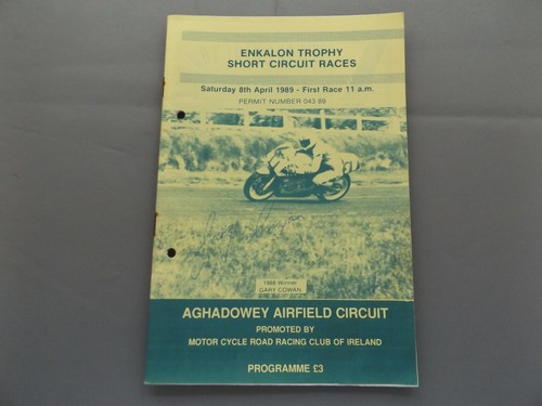 1989 AGHADOWEY PROGRAMME 8/4/89 - HAND SIGNED BY DAVE LEACH & DARREN DIXON - 第 1/3 張圖片