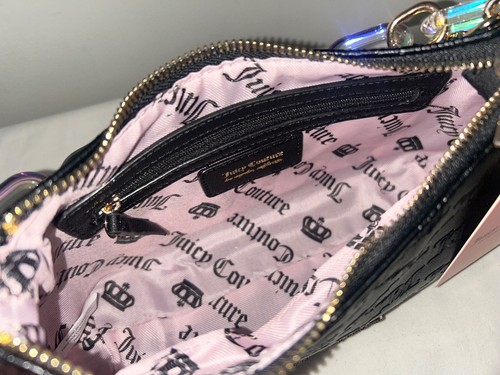 NEW! NWT JUICY COUTURE Bling Bling Chain Shoulder Bag Black Liquorice - Picture 5 of 6