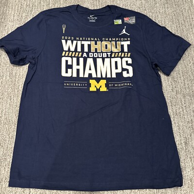 NWT Nike Jordan T-shirt Michigan Wolverines 2023 National Champs