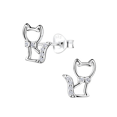 Boucles D'oreilles Barrettes En Argent 925 - Zirconium Blanc, Garanties Sans Nickel