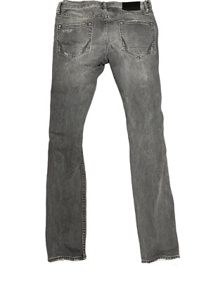 All Saints Jeans Men's Cigarette Gray Ripped Distressed Destroyed Denim, W30