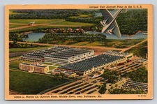 Glenn L Martin Co Aircraft Plant Middle River Near Baltimore MD Vintage Postcard