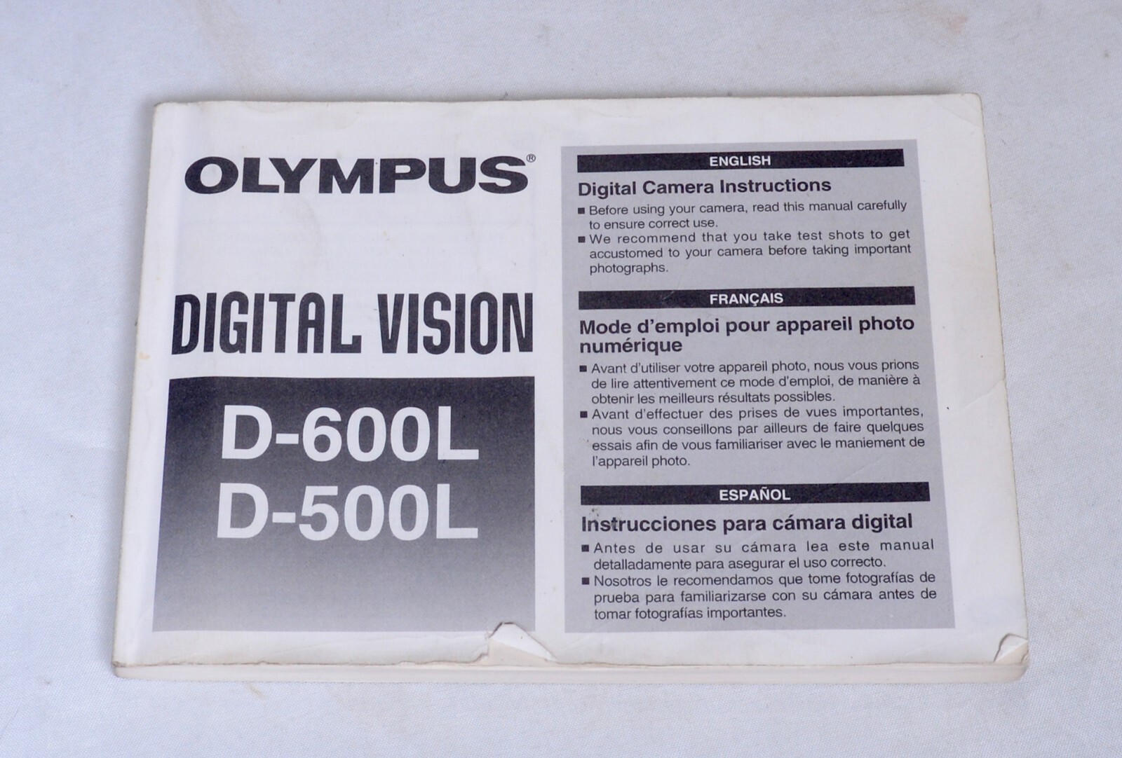 OLYMPUS D600L D500L Owners Manual Camera Guide Magazine Book Brochure