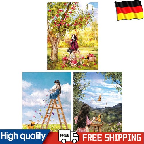 53x72cm DIY Stamped Canvas 11CT Embroidery Girl Figure Cross Stitch