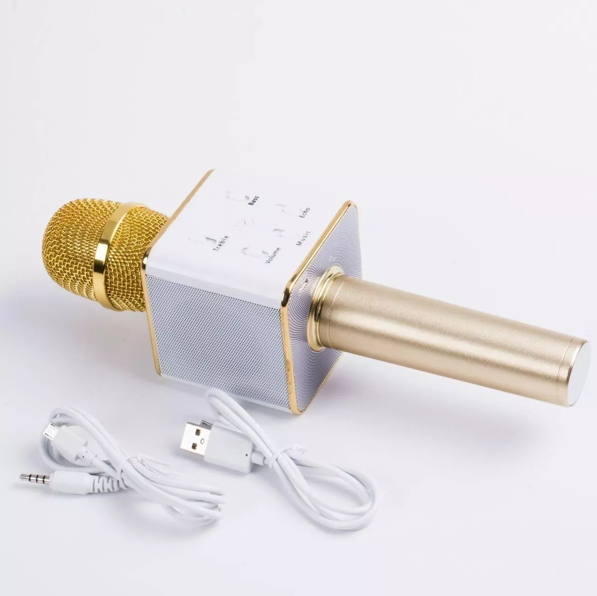 Microphone Karaoké Bluetooth sans fil avec haut-parleur Silver Q7 