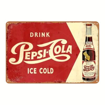 Blechschild Drink Pepsi Cola Ice cold Vintage Retro 30x20cm TE1095
