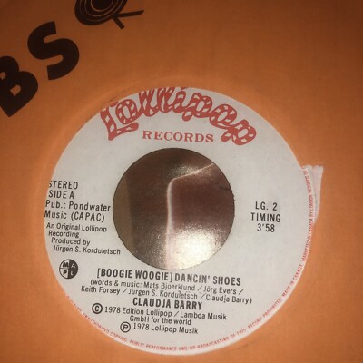 CLAUDJA BARRY - (Boogie Woogie) Dancin' Shoes - NEAR MINT 1978  Canada  45 S4