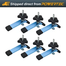 POWERTEC 71168-P3 T-Track Hold Down Clamps, 5-1/2" L x 1-1/8" Width, 6 PK