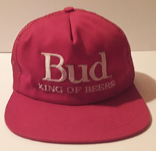 VINTAGE BUDWEISER KING OF BEERS HAT MADE IN USA TRUCKER HAT MESH 5 PANEL