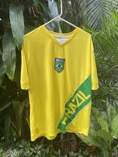 Brazil Soccer Licensed Adult Poly Jersey 001 Rhinox - XL