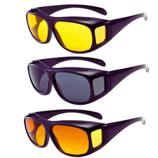 Night Driving Glasses HD Anti Glare Vision Polarized Yellow Lens Tinted Unisexs.