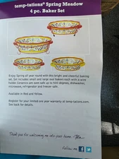 Temp-tations Spring Meadow 4 Piece Baker Set - NIB