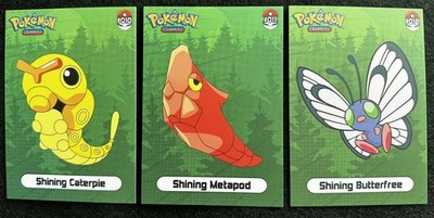 CATERPIE X METAPOD X BUTTERFREE EVOLUTION LOT - POKEMON SHINY INFINITY CCG HOLO