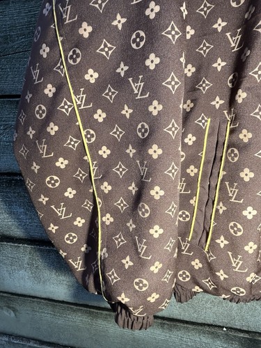 Veezo VTG Louis Vuitton Style Print Two Piece Suit Mens XXL / 38W MADE IN RUSSIA - Picture 6 of 24