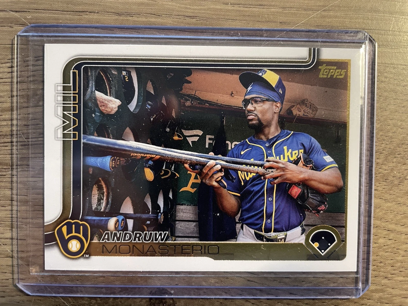 2025 Topps Series 2 Andruw Monasterio GOLDEN MIRROR Image Variation #SSP Brewers