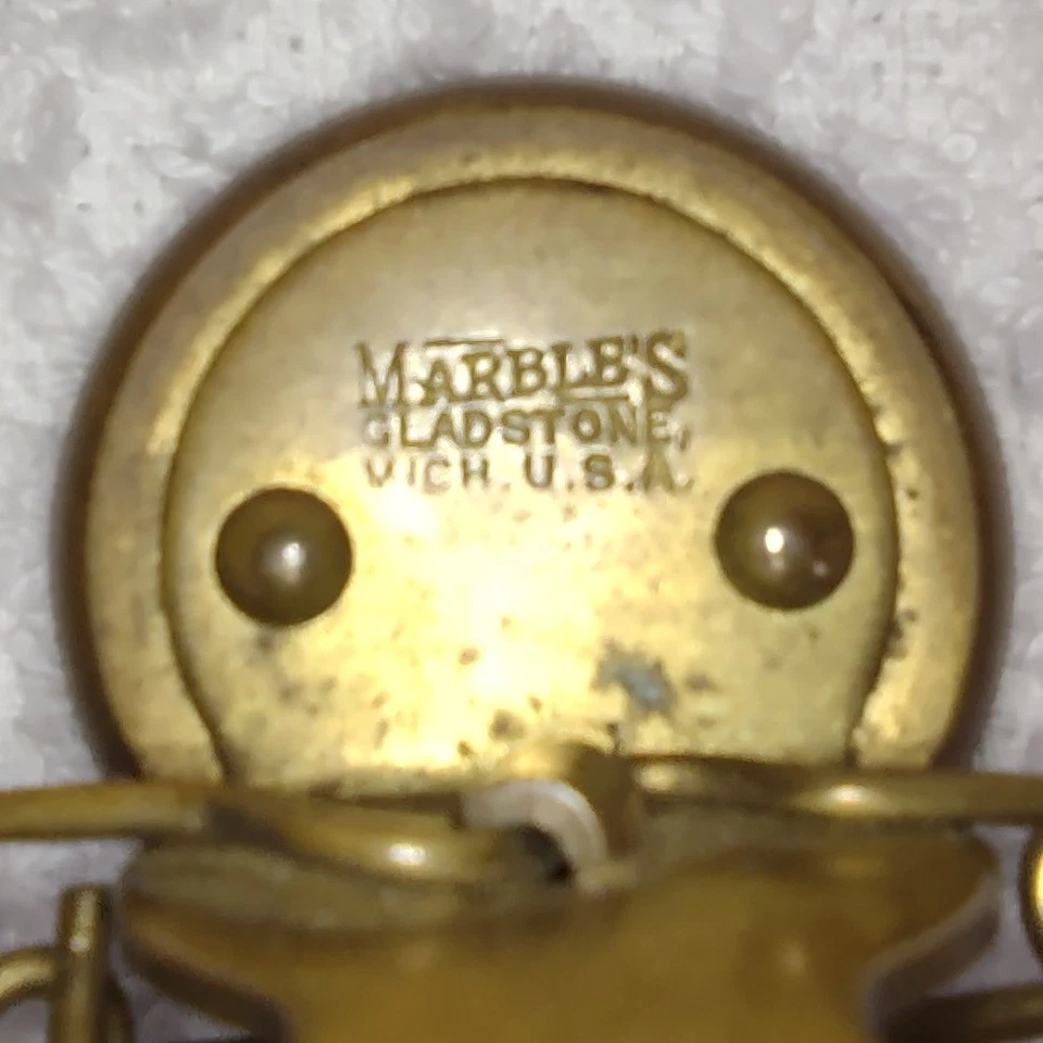 Prendedor de brújula Gladstone vintage de mármol con clip para caza equipo de campamento coleccionable Foto 4 de 4