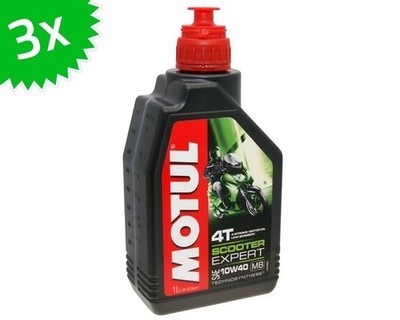 3x 1 Liter Motoröl MOTUL 4T 10W40 MB Scooter Expert 3 Liter 4 Takt ÖL OIL OEL