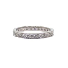 Design Jewelry Full Eternity Diamond Ring K18 White Gold Size US 7 Women ISY
