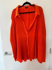 PrettyLittleThing Plus Size Pleated Plisse Shirt Dress Size 28 Christmas GIft