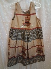 Childrens Handmade Noah's Ark Dress. Made Of 100 Vintage Daisy Kingdom Cotton