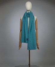 Ralph Lauren Vintage Cable Knit Wool Cashmere Turquoise Scarf Long 86in/ 218cm