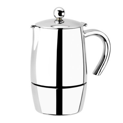 BRA Magna | Italienische Kaffeemaschine für 10 Tassen, Edelstahl 18/10