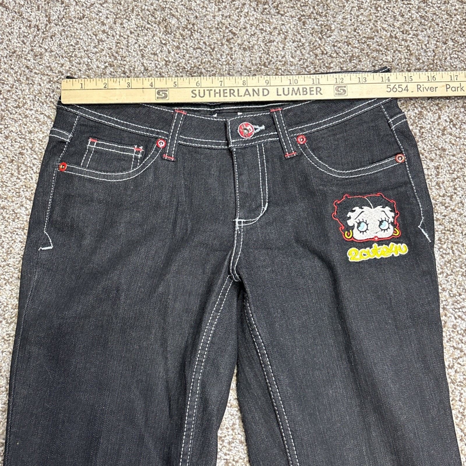 Lot 29 Jeans Women's Size 5 Black Denim Betty Boop Fits 28 X 31 - View 6