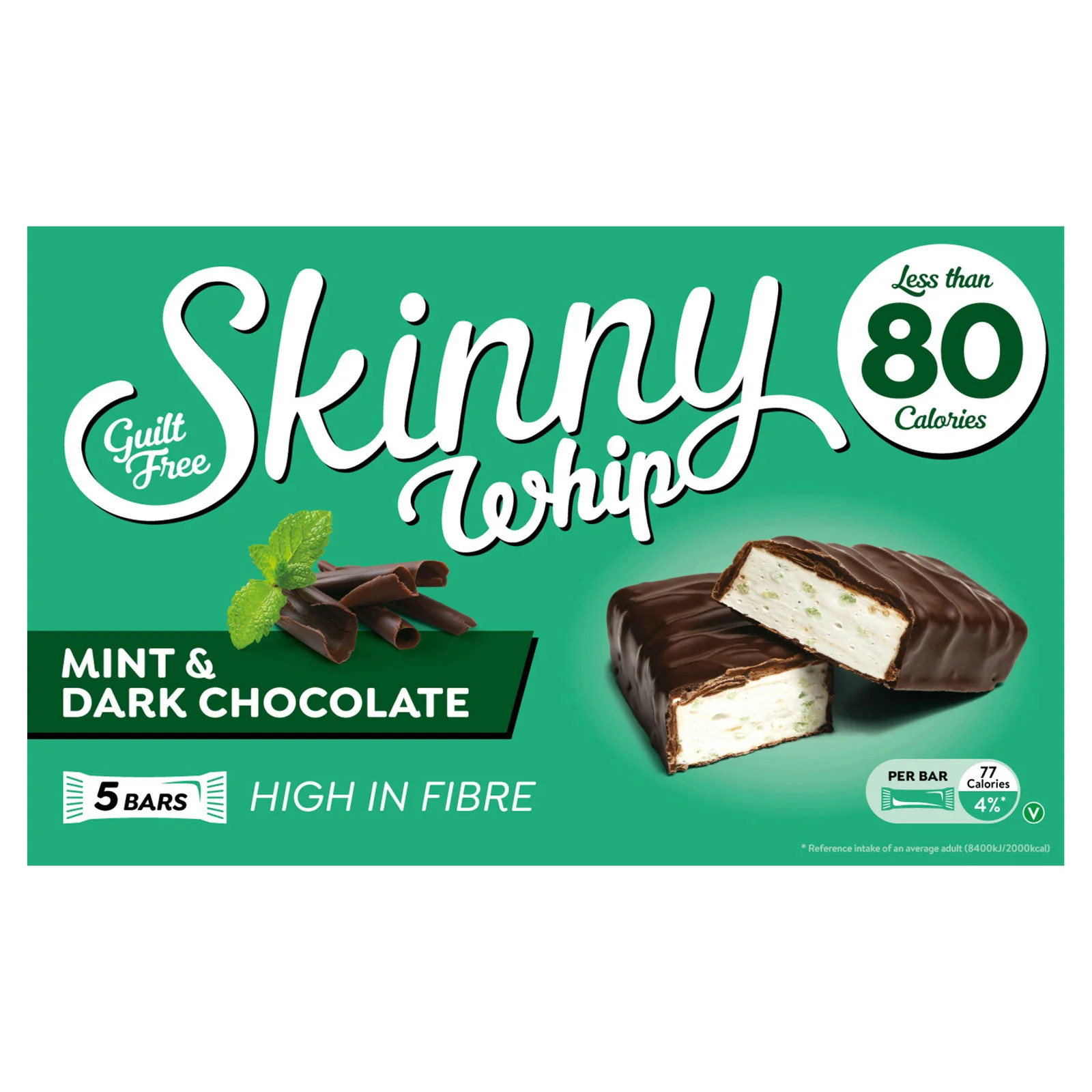Skinny Whip Mint Chocolate Bar 20g Pack of 5 (10 Pack)