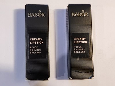 2 x BABOR Rouge A Levres Brillant Creamy Lipstick 01 On Fire 4 g