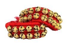 Professional Red Ghungroo Set 20 Brass Bells Comfortable Dance Footwear