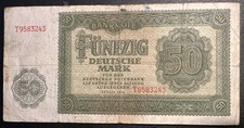 Deutschland DDR  50 Mark 1948 Geldschein Banknote.