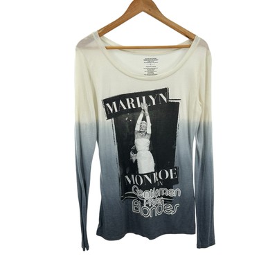 Marilyn Monroe Gentleman Prefer Blondes Long Sleeve Top Blouse Women's Size L