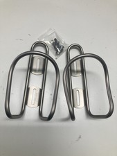 Pair of Titanium water bottle cages super light sand blasted silver, Ti bolts