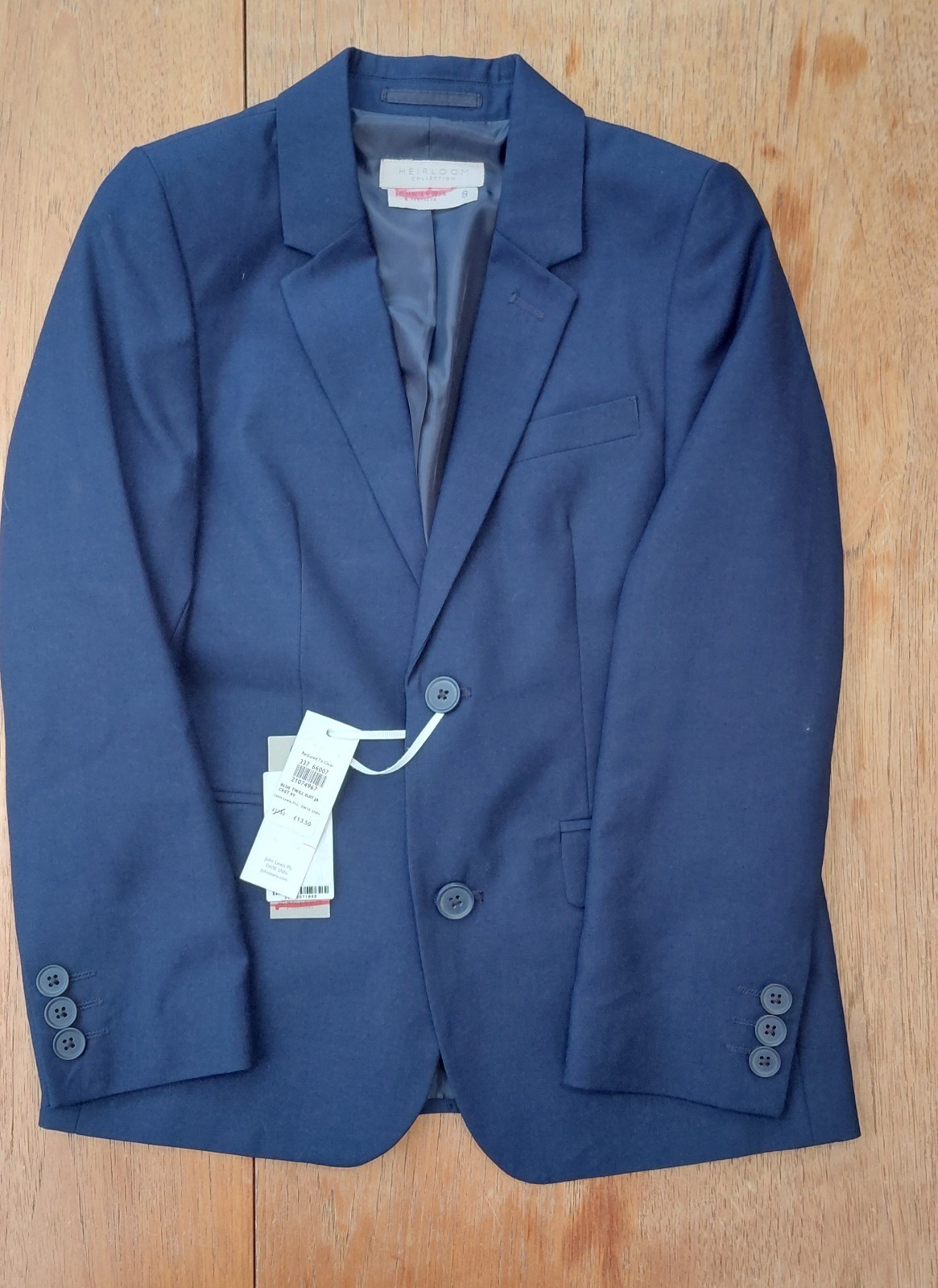 John Lewis Boys Navy Twill Suit Jacket Age 8 BNWT Heirloom Collection RRP £45